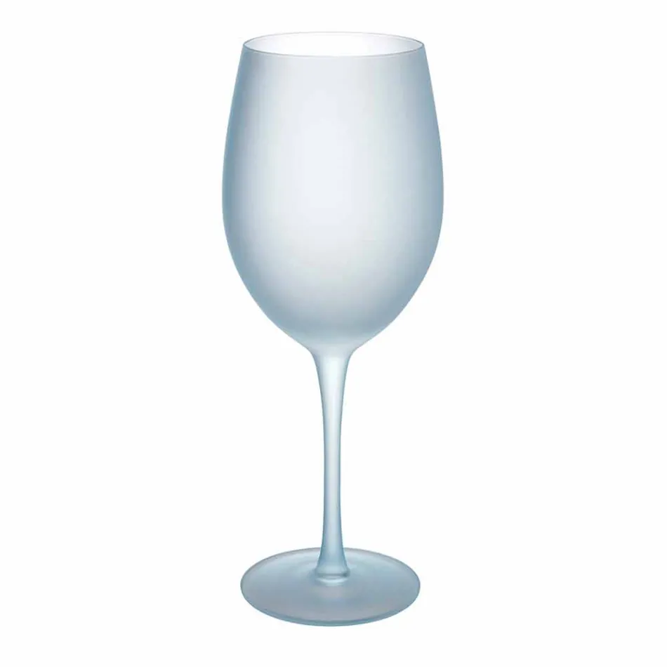 Verres à Vin Colorés en Verre Givré Effet Glace, 12 Pièces - Automne Viadurini