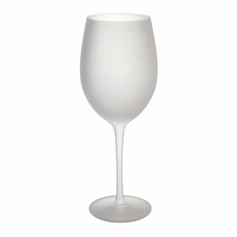 Verres à Vin Colorés en Verre Givré Effet Glace, 12 Pièces - Automne Viadurini