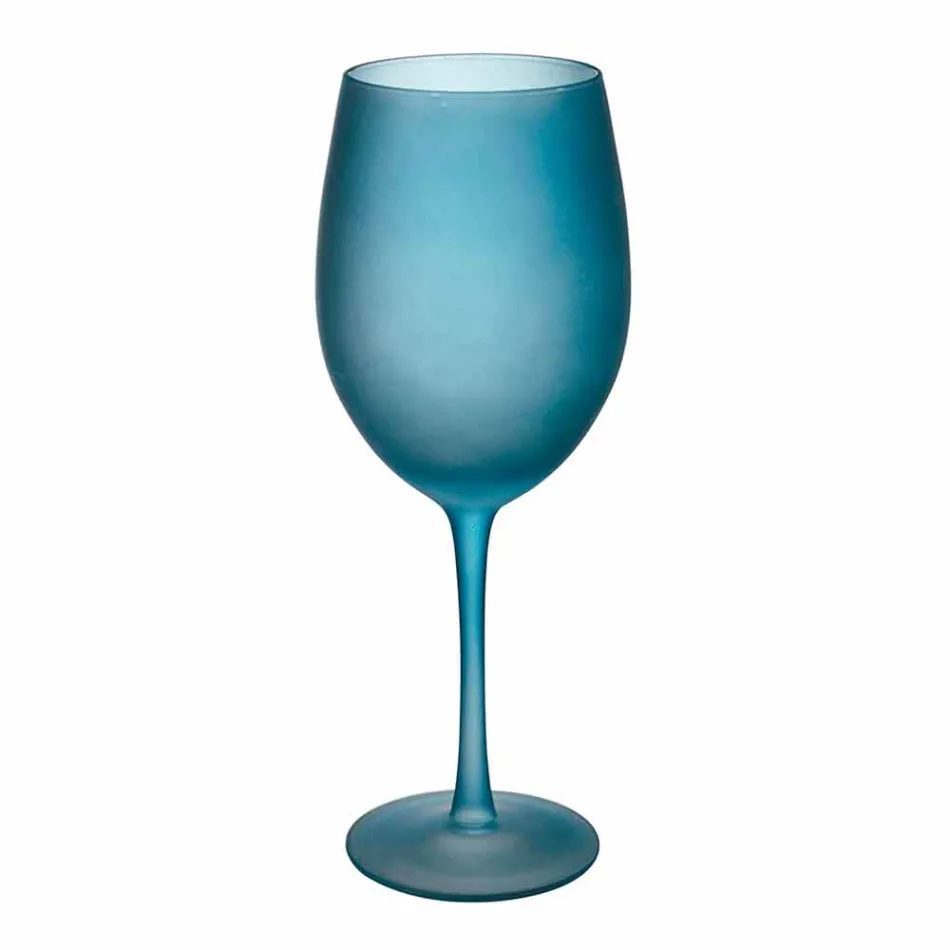 Verres à Vin Colorés en Verre Givré Effet Glace, 12 Pièces - Automne Viadurini