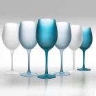 Verres à Vin Colorés en Verre Givré Effet Glace, 12 Pièces - Automne Viadurini