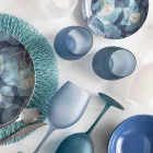 Verres à Vin Colorés en Verre Givré Effet Glace, 12 Pièces - Automne Viadurini