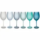 Verres à Vin Colorés en Verre Givré Effet Glace, 12 Pièces - Automne Viadurini