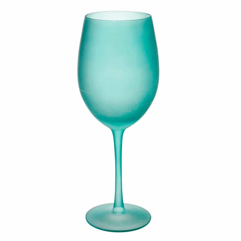 Verres à Vin Colorés en Verre Givré Effet Glace, 12 Pièces - Automne Viadurini