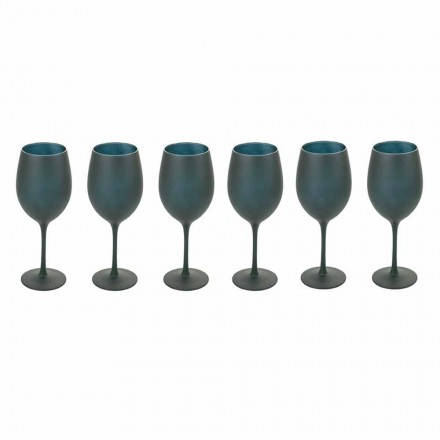 Gobelets à vin rouge ou blanc en verre noir Service complet 12 pièces - Oronero Viadurini