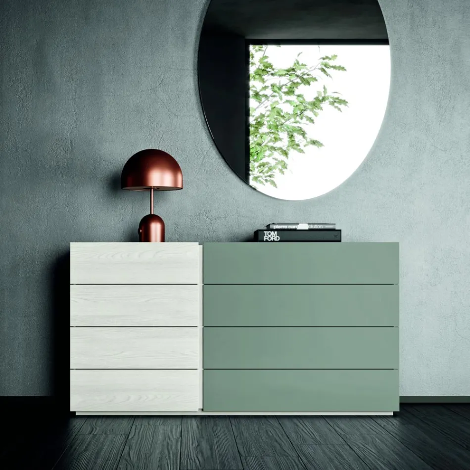 Chambre complète avec 4 éléments de design moderne Made in Italy - Majorque Viadurini