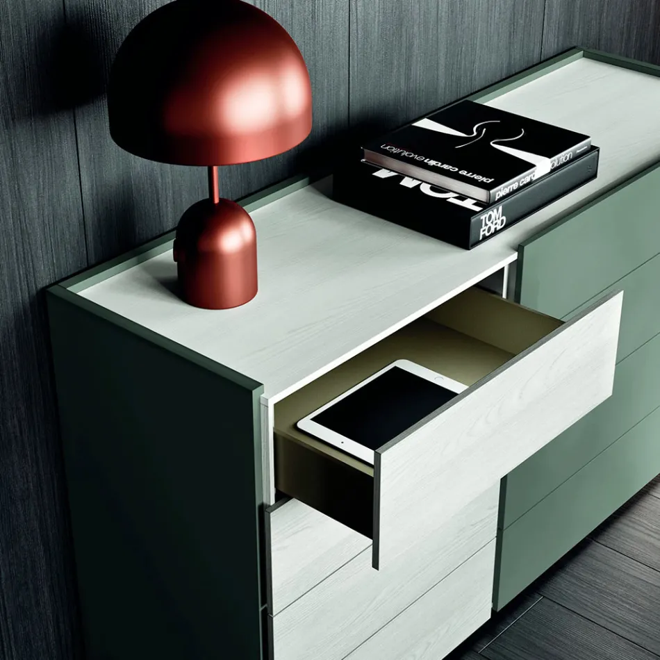 Chambre complète avec 4 éléments de design moderne Made in Italy - Majorque Viadurini