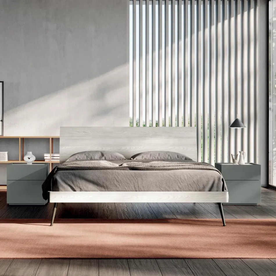 Chambre complète avec 4 éléments de design moderne Made in Italy - Majorque Viadurini