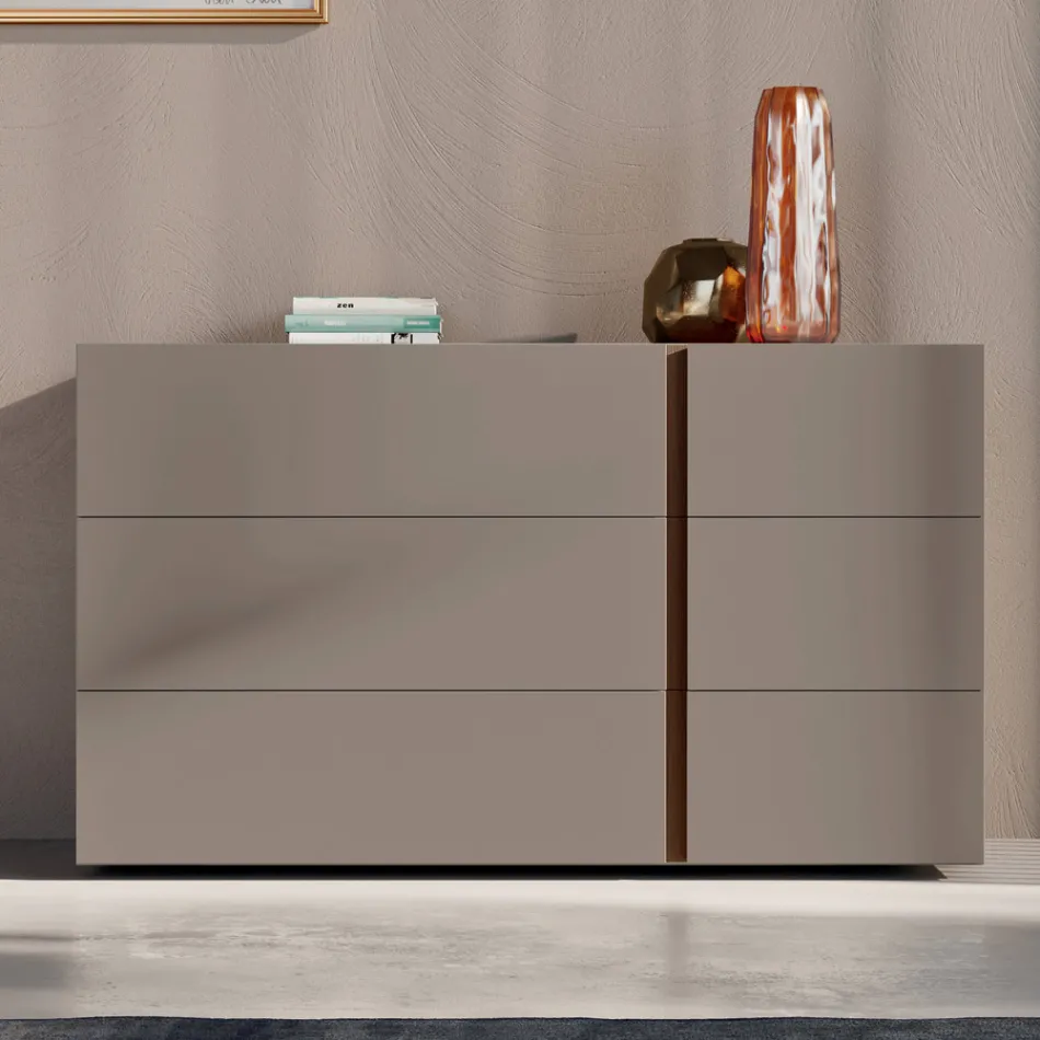 Chambre à coucher avec 4 éléments de style moderne fabriqué en Italie de haute qualité - Minorque Viadurini