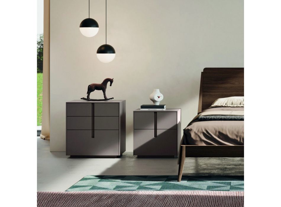Chambre complète avec 5 éléments de style moderne Made in Italy - Savanna Viadurini