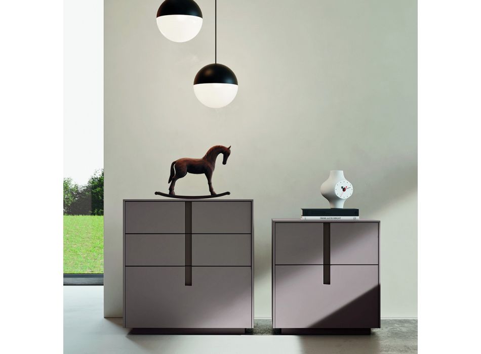 Chambre complète avec 5 éléments de style moderne Made in Italy - Savanna Viadurini