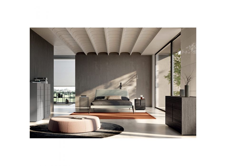 Chambre double avec 5 éléments de style moderne Made in Italy - Octavia Viadurini