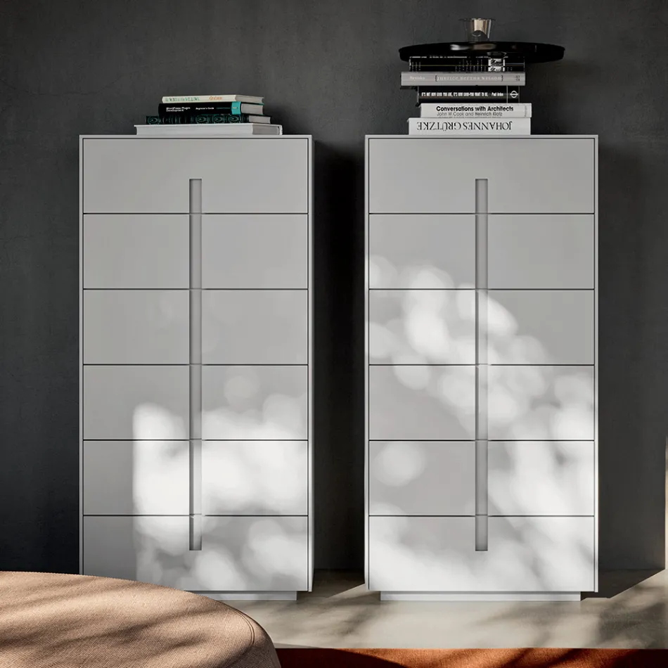 Chambre double avec 5 éléments de style moderne Made in Italy - Octavia Viadurini