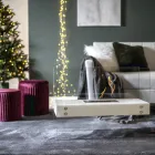 Cheminée de Sol au Bioéthanol en Métal Blanc et Verre Trempé - Timon Viadurini