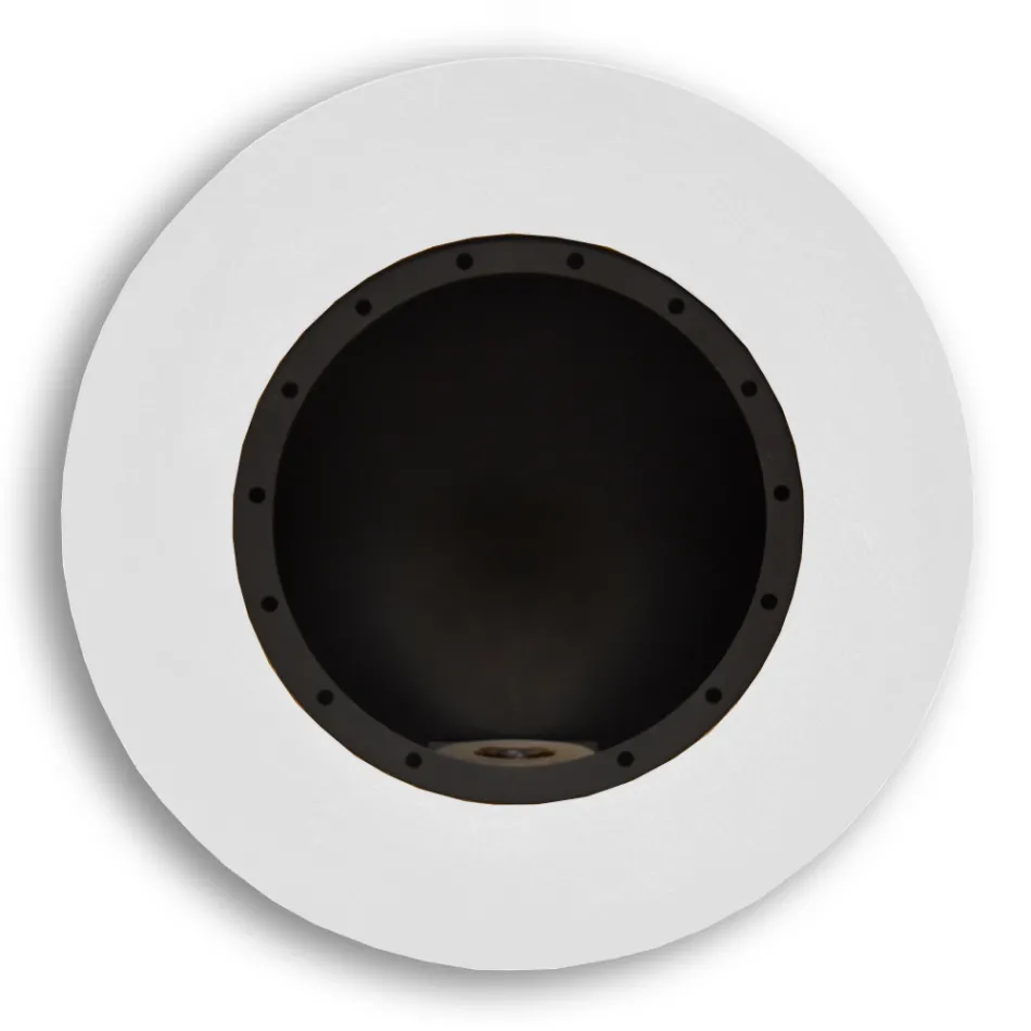 Cheminée murale design ronde au bioéthanol en acier peint - Trenton Viadurini