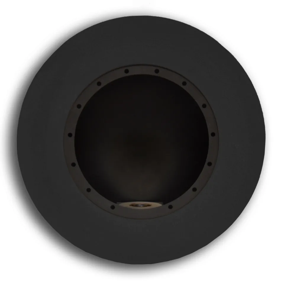 Cheminée murale design ronde au bioéthanol en acier peint - Trenton Viadurini