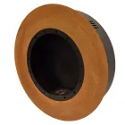 Cheminée murale design ronde au bioéthanol en acier peint - Trenton Viadurini