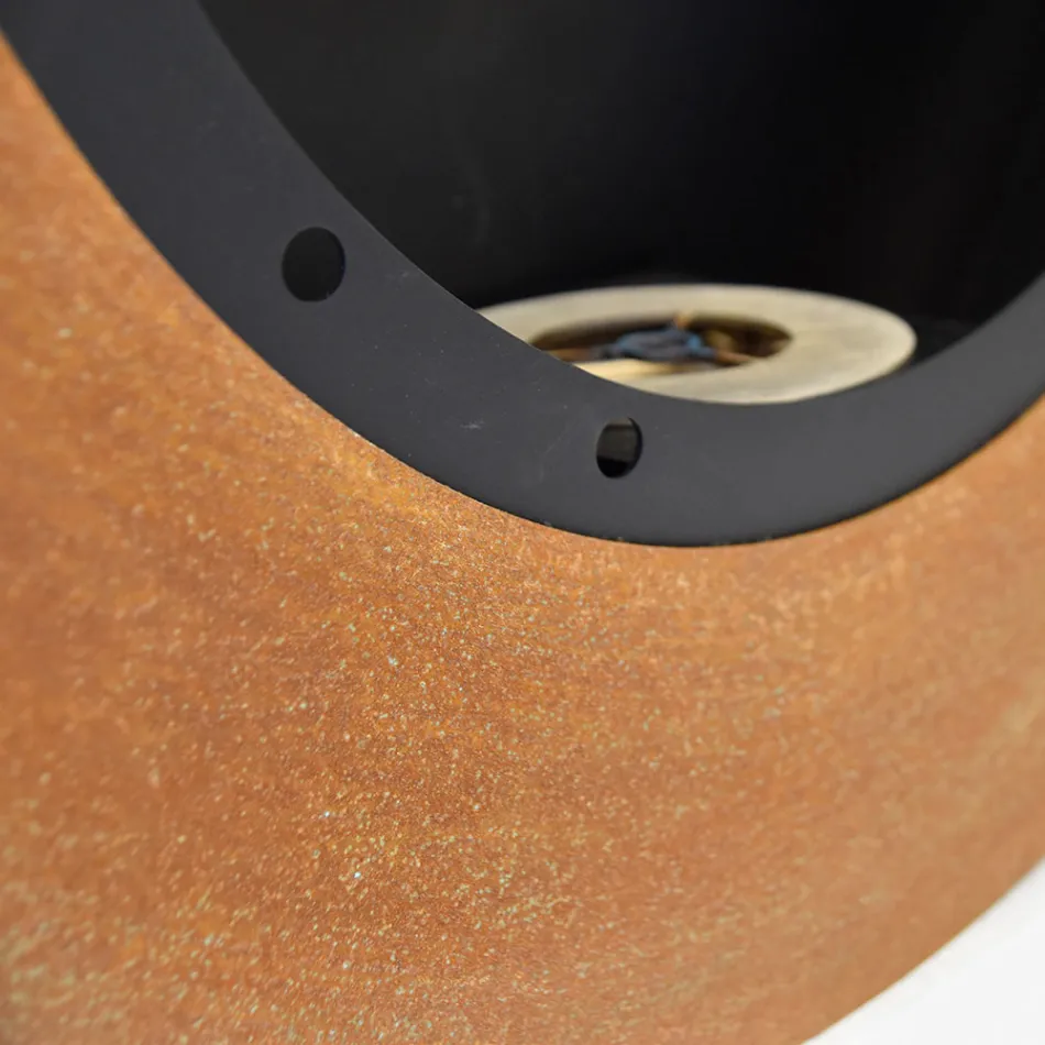 Cheminée murale design ronde au bioéthanol en acier peint - Trenton Viadurini