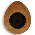 Cheminée murale au bioéthanol en acier peint design ovale - Guiscard Viadurini