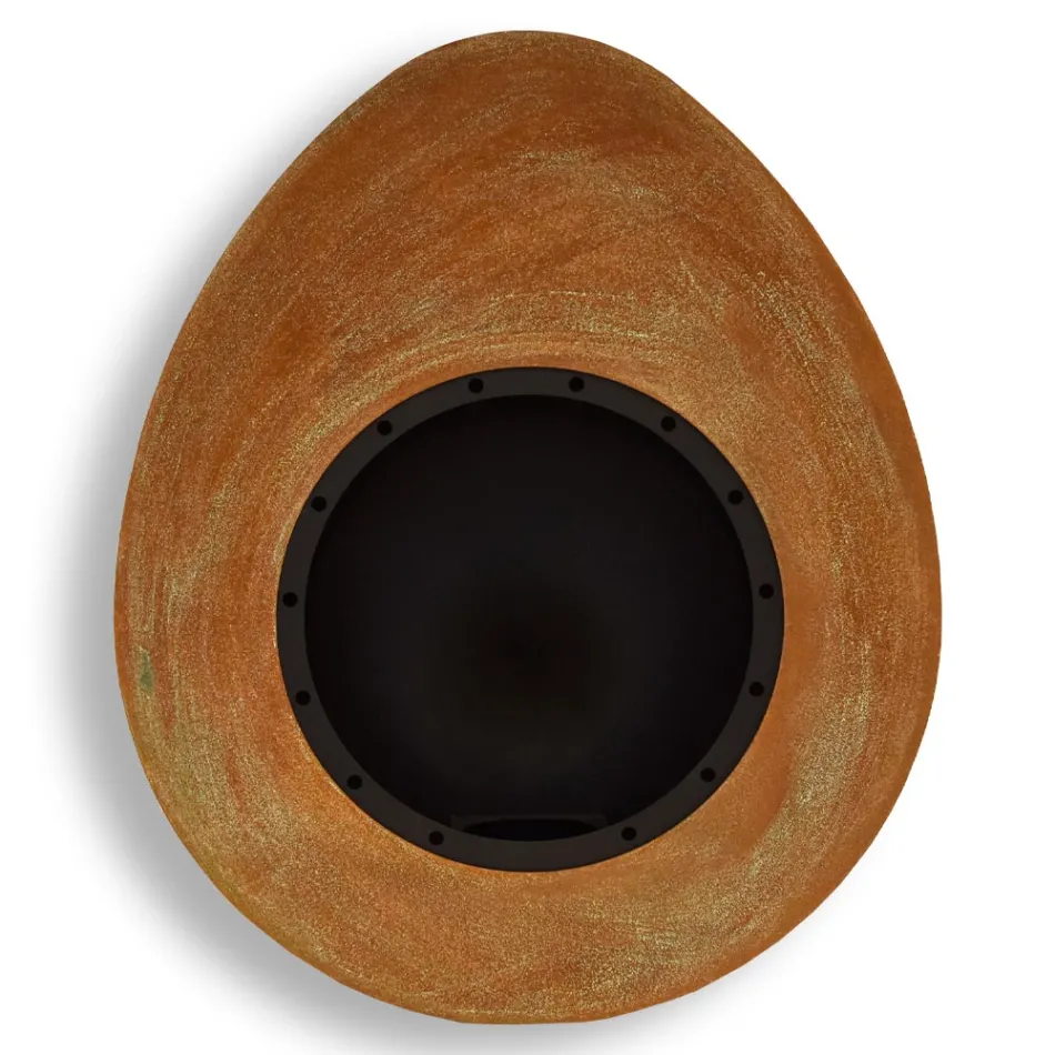 Cheminée murale au bioéthanol en acier peint design ovale - Guiscard Viadurini