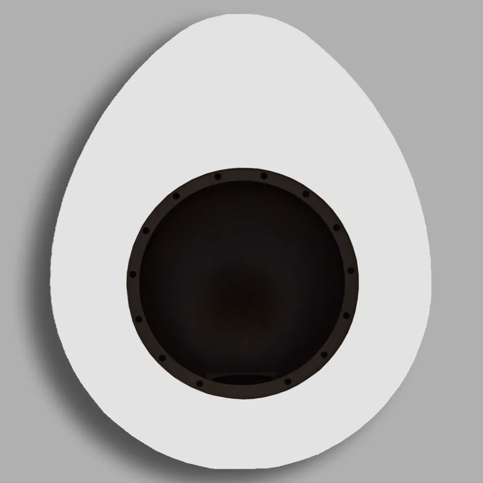 Cheminée murale au bioéthanol en acier peint design ovale - Guiscard Viadurini