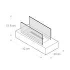 Cheminée Bioéthanol de Table en Verre Trempé et Métal Noir - Fiandre Viadurini