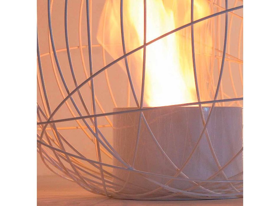 acier Table / sol Cheminée Bioéthanol en forme de sphère Henry Viadurini