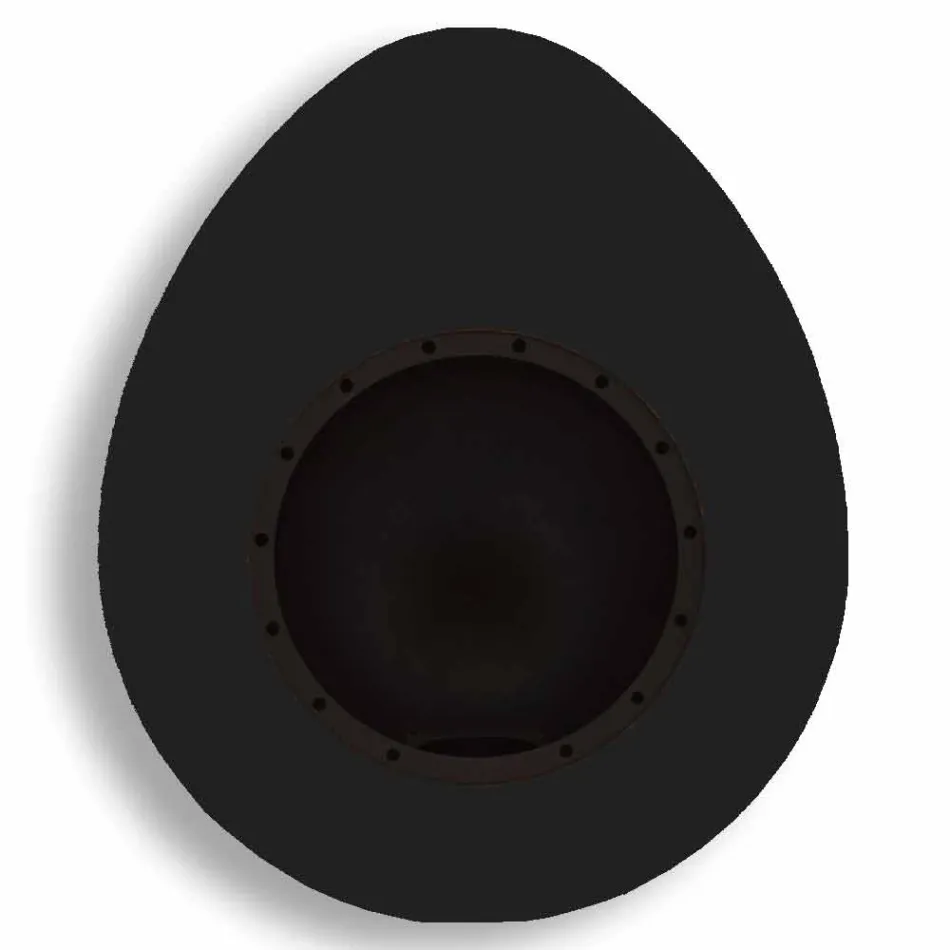 Cheminée au bioéthanol dans un mur design ovale en acier peint - Guiscard Viadurini