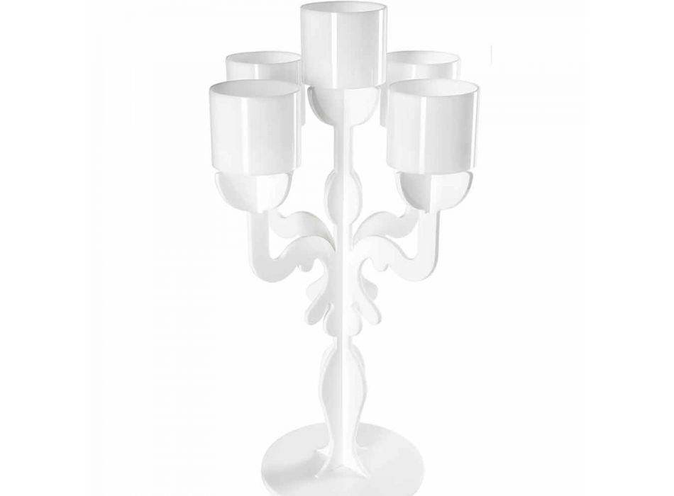 Grand candélabre design Renaissance à 5 bras en plexiglas Nulvi