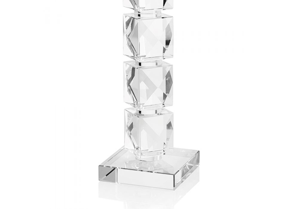 Bougeoir en cristal au design géométrique de luxe fabriqué en Italie - Engarda