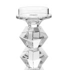 Bougeoir Cristal Luxe Italien Design Géométrique 2 Hauteurs - Renzo Viadurini