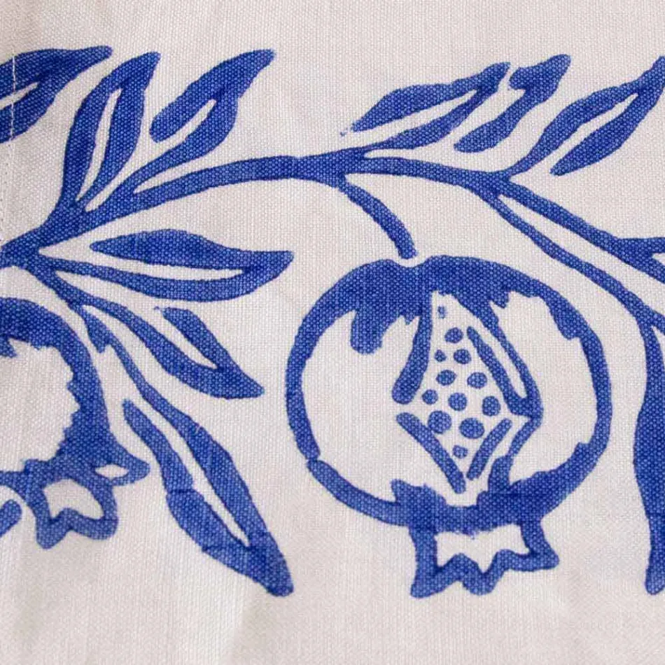 Toile de lin de l'artisanat italien avec motif imprimé à la main - Marques Viadurini