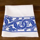 Toile de lin de l'artisanat italien avec motif imprimé à la main - Marques Viadurini