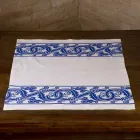 Toile de lin de l'artisanat italien avec motif imprimé à la main - Marques Viadurini