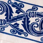 Toile de lin de l'artisanat italien avec motif imprimé à la main - Marques Viadurini