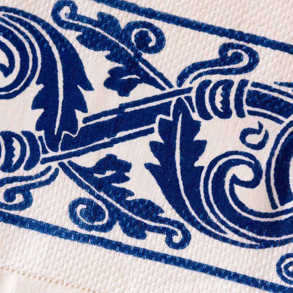 Toile de lin de l'artisanat italien avec motif imprimé à la main - Marques Viadurini