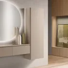 Porte-manteau en mélamine laquée avec porte en MDF et étagère intérieure - Lunis Viadurini