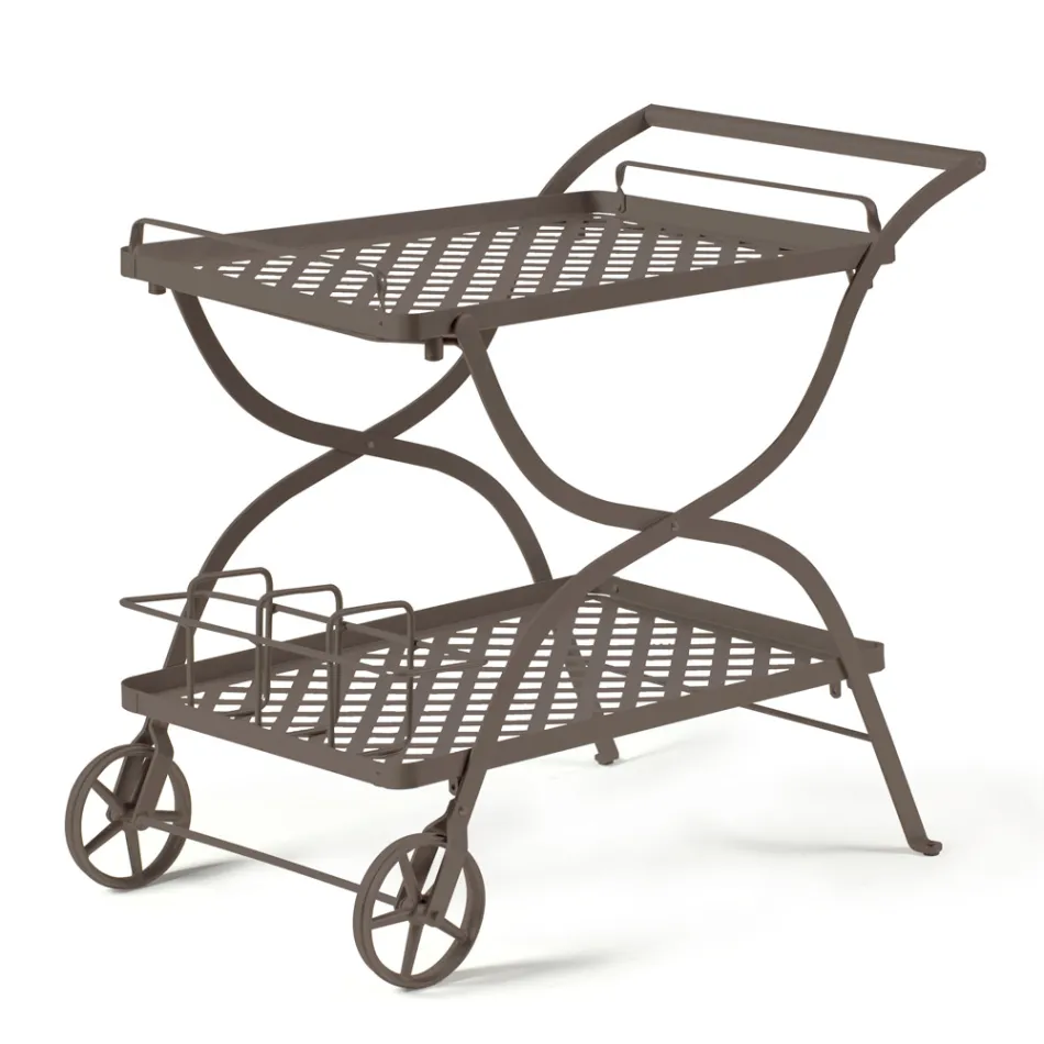 Chariot de jardin en acier galvanisé Made in Italy - Selvaggia Viadurini