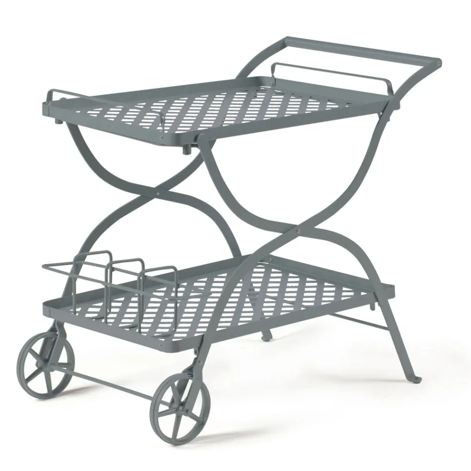 Chariot de jardin en acier galvanisé Made in Italy - Selvaggia Viadurini