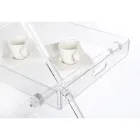 Chariot de Cuisine 4 Roues en Plexiglas Transparent ou avec Bois - Magimbo Viadurini