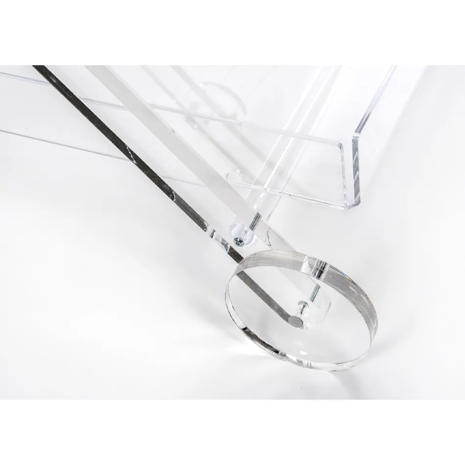 Chariot de Cuisine 4 Roues en Plexiglas Transparent ou avec Bois - Magimbo Viadurini