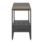 Chariot d'extérieur en aluminium et résine imitation bois avec roulettes - Virel Viadurini