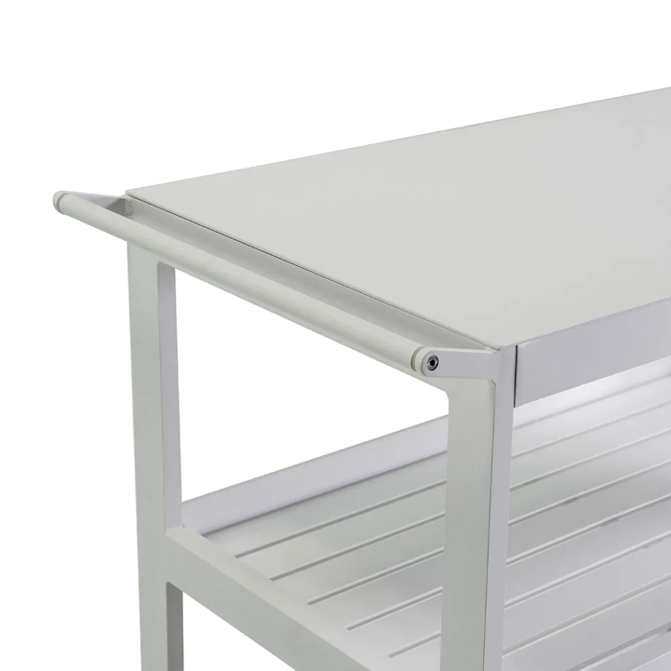 Chariot en aluminium avec différentes finitions avec roues et 3 étagères - Tente Viadurini