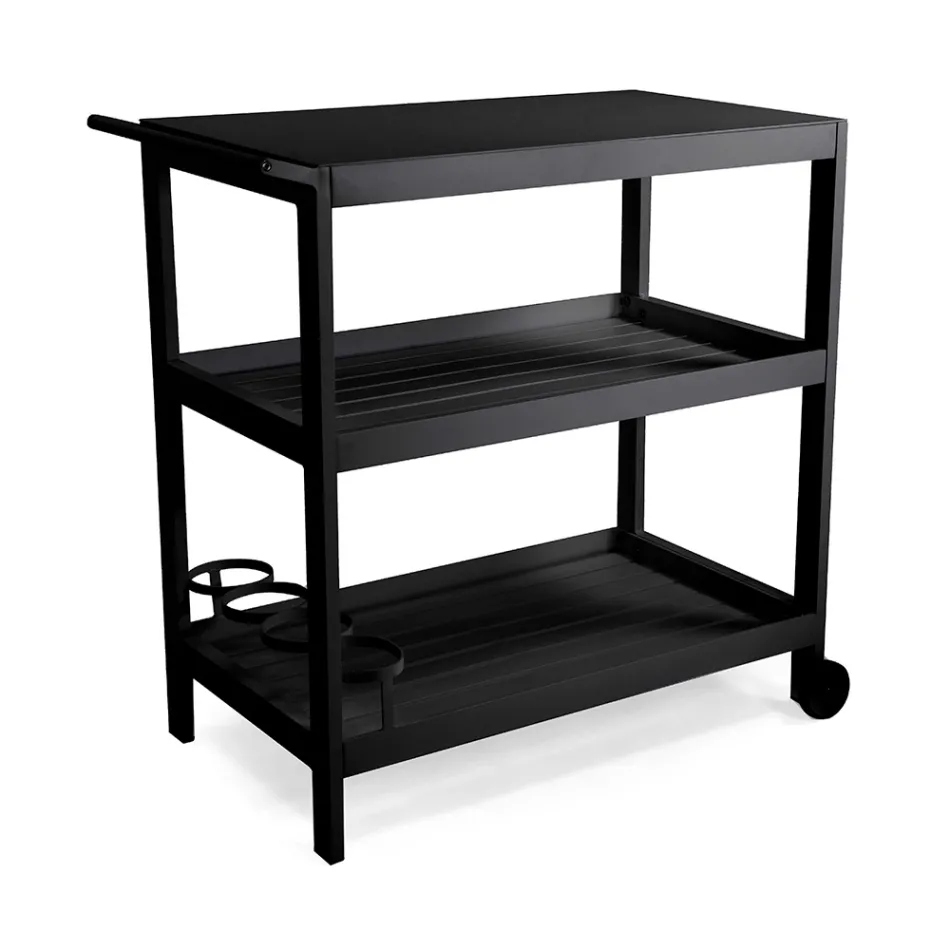 Chariot en aluminium avec différentes finitions avec roues et 3 étagères - Tente Viadurini