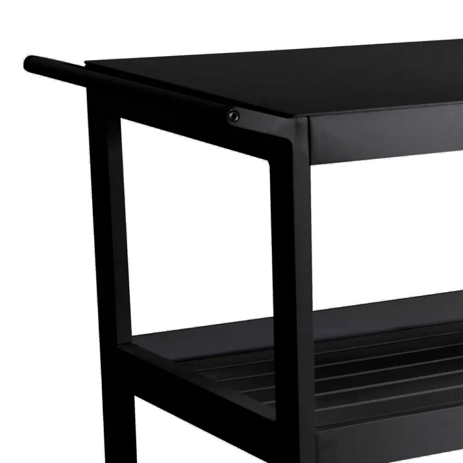 Chariot en aluminium avec différentes finitions avec roues et 3 étagères - Tente Viadurini