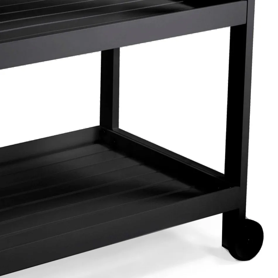 Chariot en aluminium avec différentes finitions avec roues et 3 étagères - Tente Viadurini