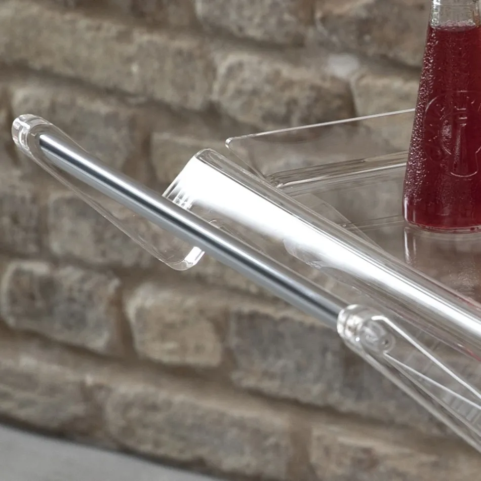 Chariot Pliant en Cristal Acrylique Transparent 2 Plateaux - Aristocles Viadurini