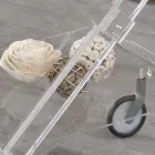 Chariot Pliant en Cristal Acrylique Transparent 2 Plateaux - Aristocles Viadurini