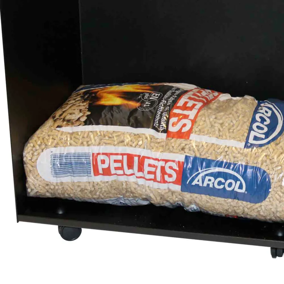 Chariot porte-sac à pellets en métal avec roulettes fabriqué en Italie - Pinguino Viadurini