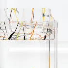 Chariot Alimentaire en Plexiglas Transparent Made in Italy - Galatius Viadurini