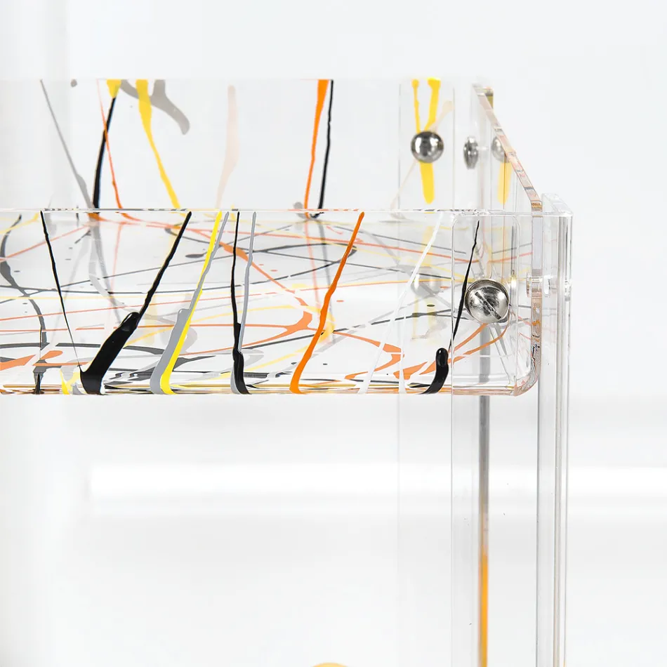 Chariot Alimentaire en Plexiglas Transparent Made in Italy - Galatius Viadurini